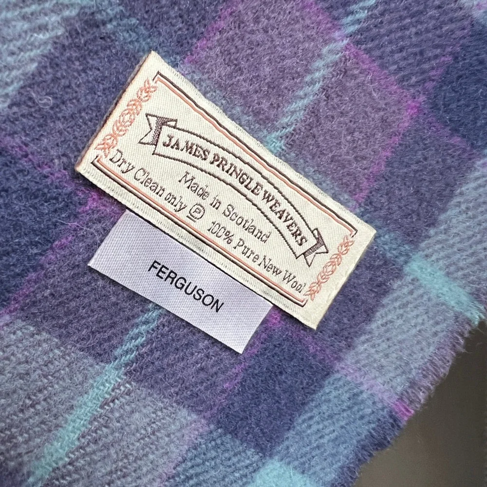 Vintage Plaid Wool Neck Scarf James Pringle Weavers Tartan Made In Scotland‎